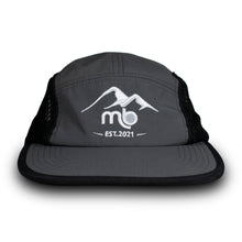 Load image into Gallery viewer, 5 Panel Performance Cap - Grey &amp; Black
