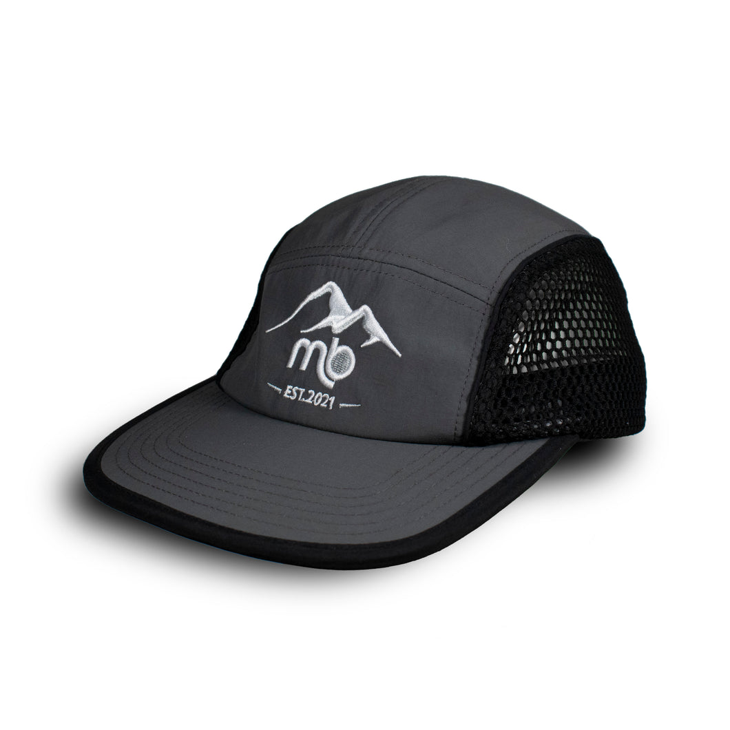 5 Panel Performance Cap - Grey & Black